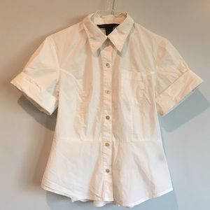 SZ 6 Marc by Marc Jacobs White Blouse w/ Peplum